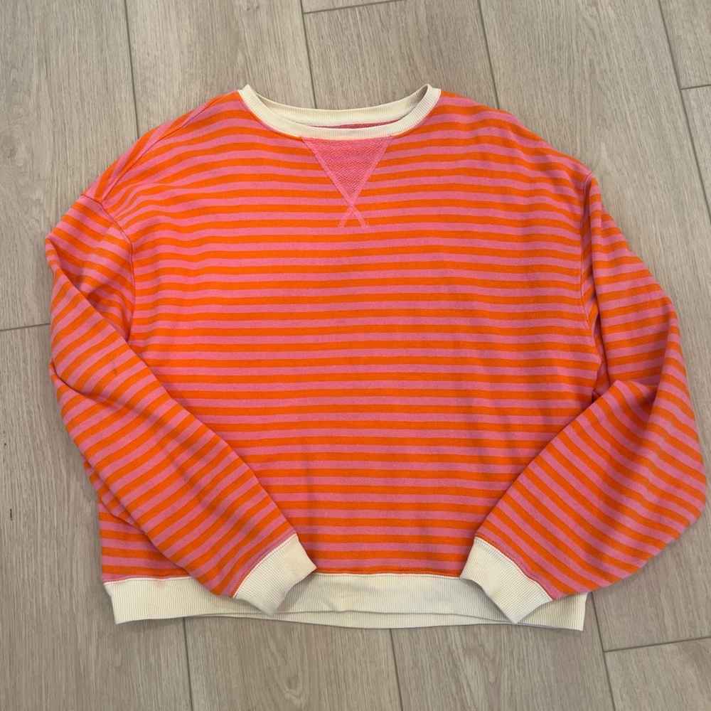 Free people oversized stripe crewneck